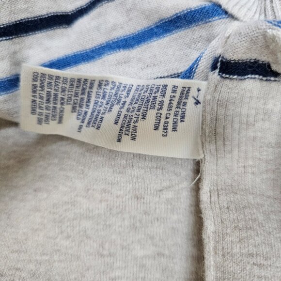 American Eagle Women's striped blue and grey striped wool cotton sweater size sm - Picture 7 of 7